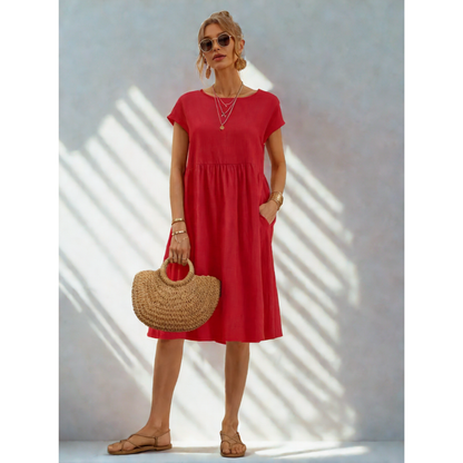 Vestido midi acampanado para mujer