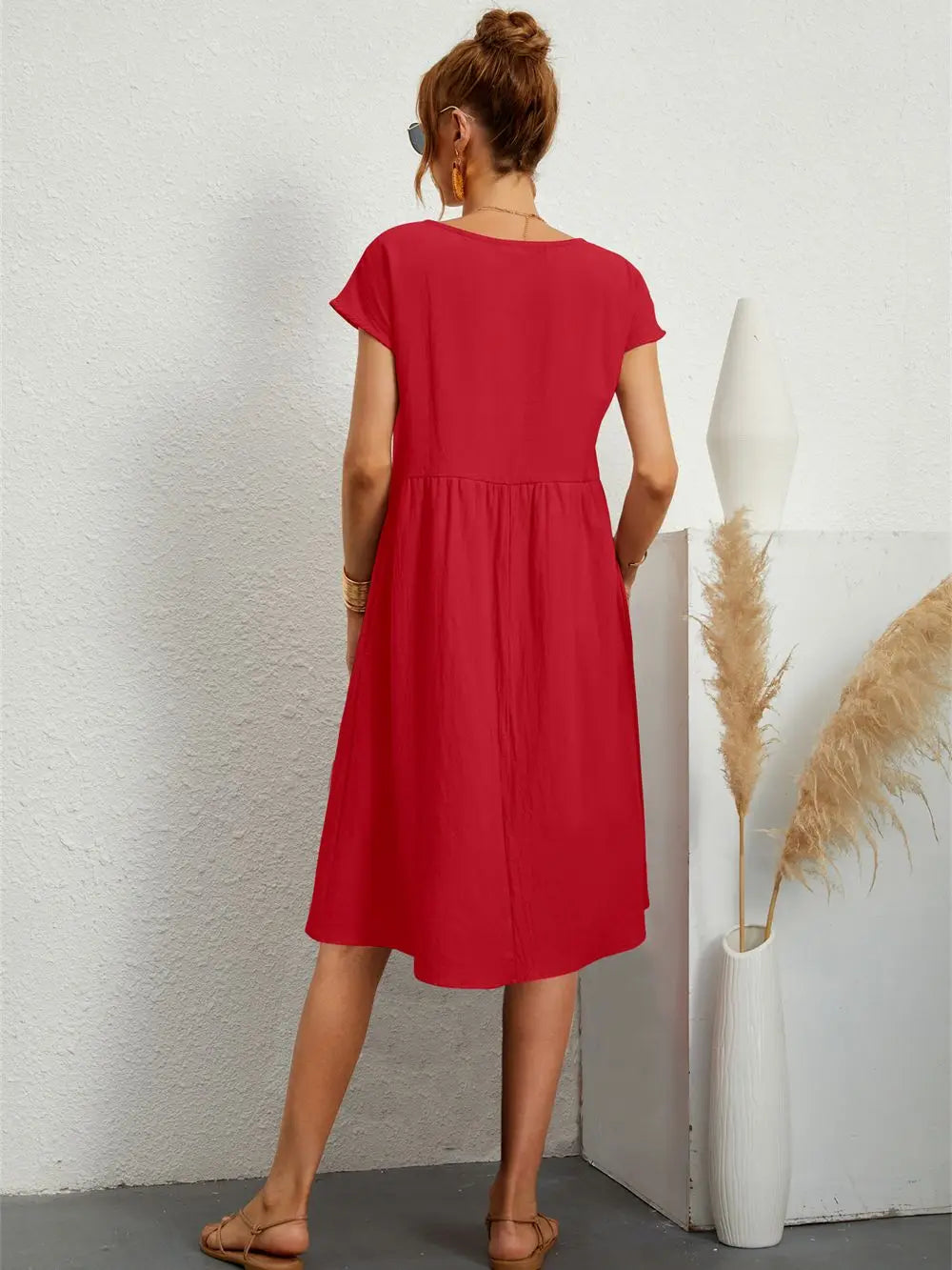 Vestido midi acampanado para mujer
