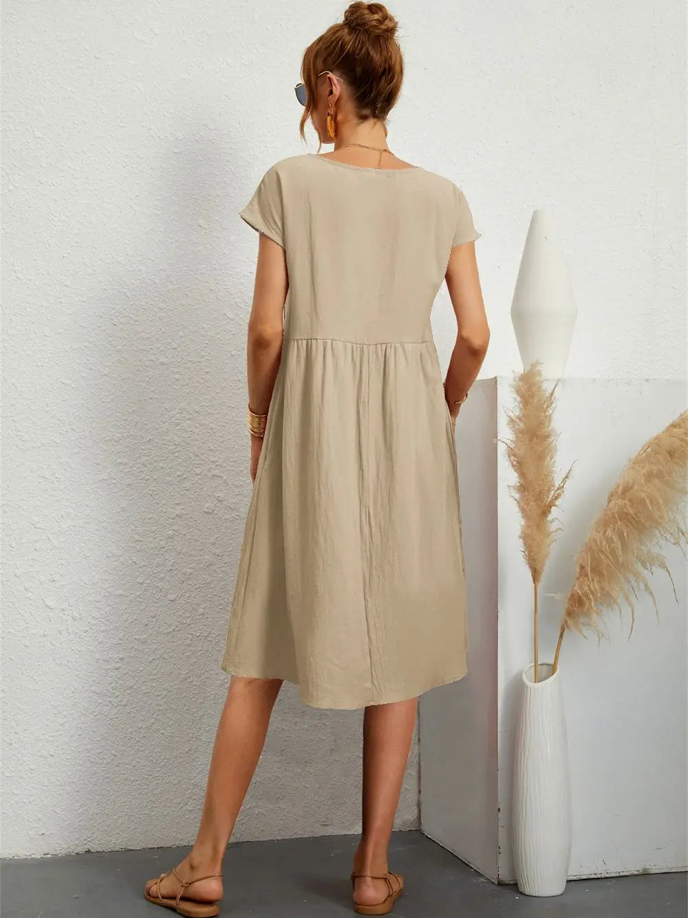 Vestido midi acampanado para mujer