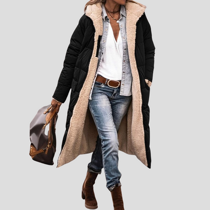 VierraSol | Abrigo Largo de Puffer para Mujer con Forro de Teddy
