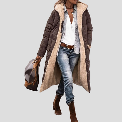 VierraSol | Abrigo Largo de Puffer para Mujer con Forro de Teddy