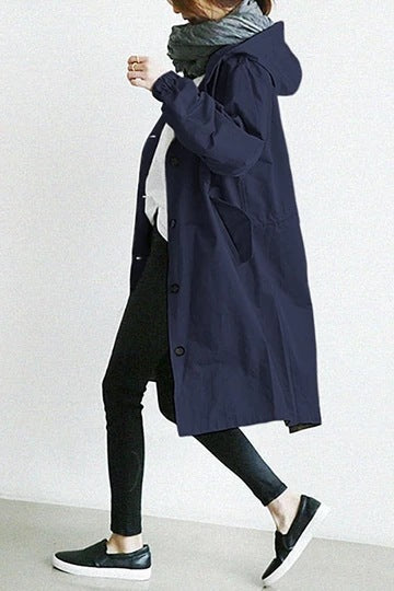 VierraSol | Abrigo Trench Impermeable para Mujer con Capucha