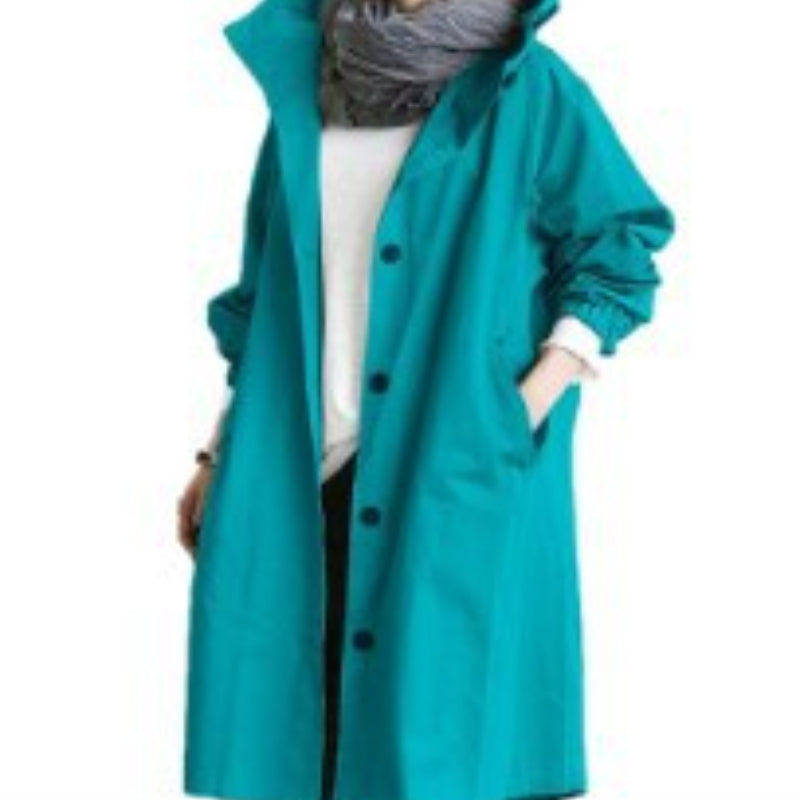 VierraSol | Abrigo Trench Impermeable para Mujer con Capucha