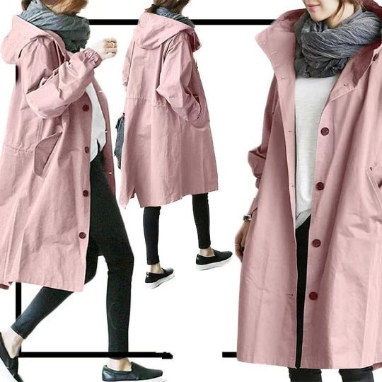 VierraSol | Abrigo Trench Impermeable para Mujer con Capucha