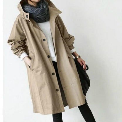 VierraSol | Abrigo Trench Impermeable para Mujer con Capucha