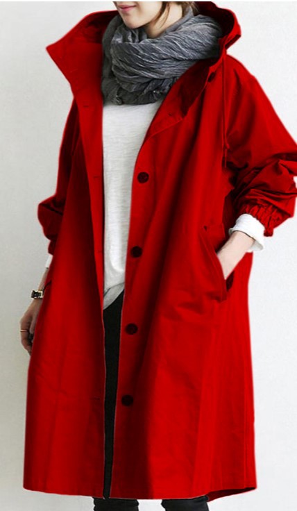 VierraSol | Abrigo Trench Impermeable y Cortaviento para Mujeres con Capucha