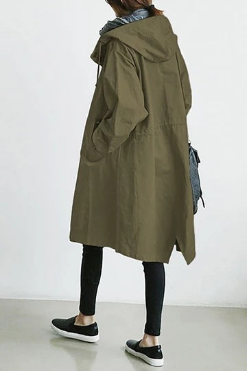 VierraSol | Abrigo Trench Impermeable y Cortaviento para Mujeres con Capucha
