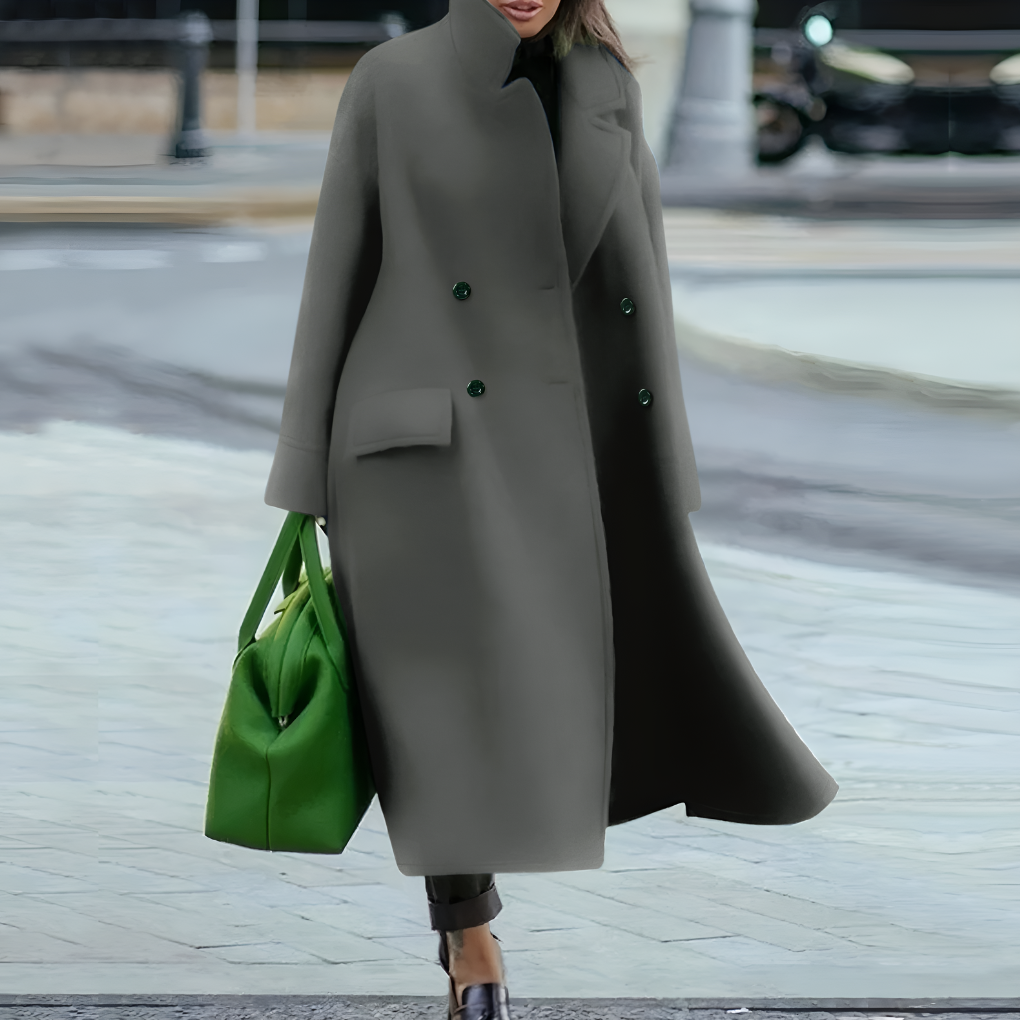 VierraSol | Abrigo Trench Largo de Botones para Mujer