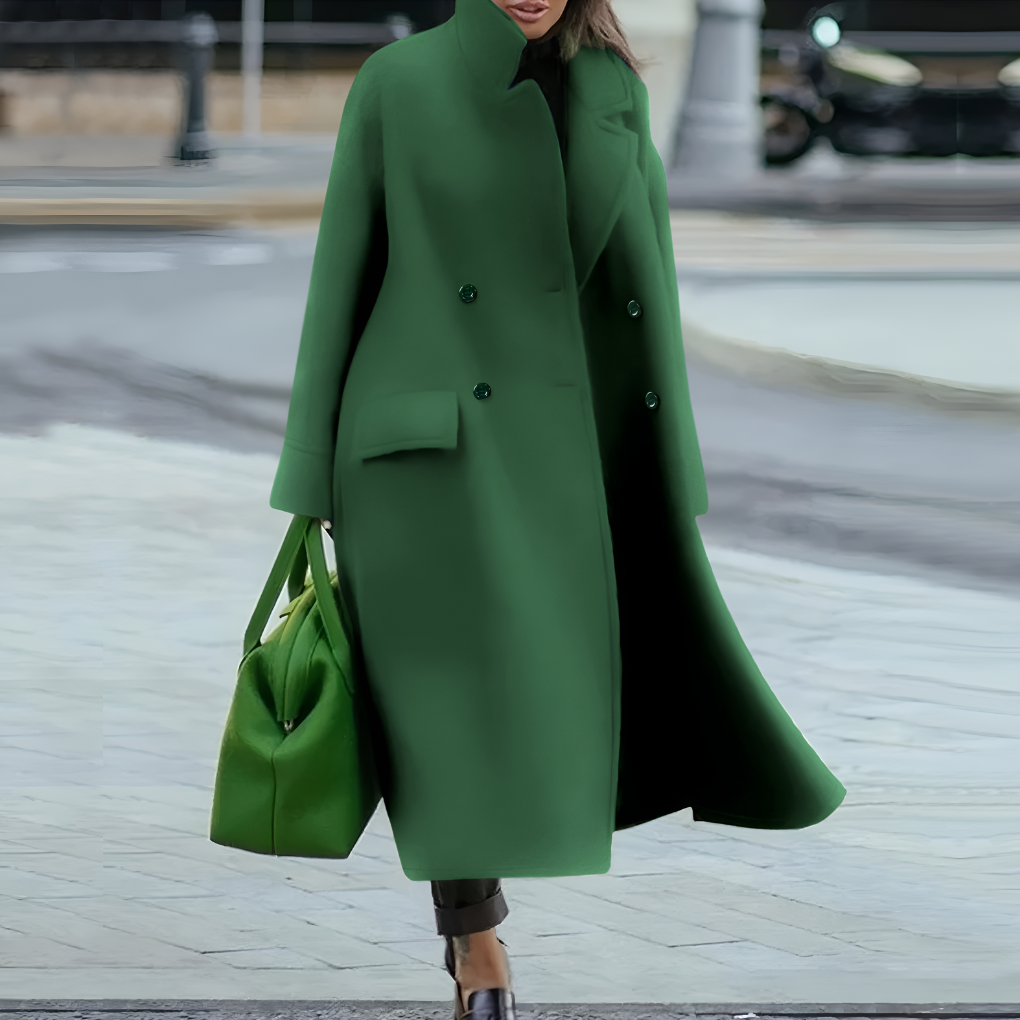 VierraSol | Abrigo Trench Largo de Botones para Mujer