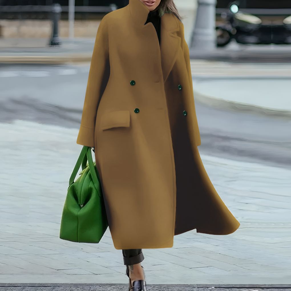 VierraSol | Abrigo Trench Largo de Botones para Mujer