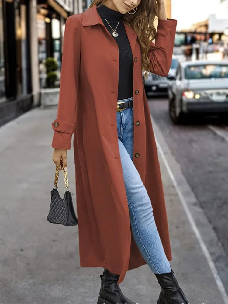 VierraSol | Abrigo Trench Largo para Mujer con Cinturón