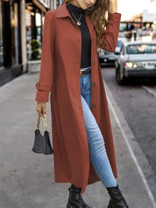 VierraSol | Abrigo Trench Largo para Mujer con Cinturón