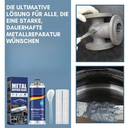 VierraSol | Adhesivo de Reparación de Metal de Alto Rendimiento | Adhesivo Industrial para Hierro Fundido, Acero y Aluminio | Resistente al Calor y al Agua | Kit de Reparación de Metal Líquido de 100ml | Plata