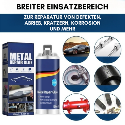 VierraSol | Adhesivo de Reparación de Metal de Alto Rendimiento | Adhesivo Industrial para Hierro Fundido, Acero y Aluminio | Resistente al Calor y al Agua | Kit de Reparación de Metal Líquido de 100ml | Plata