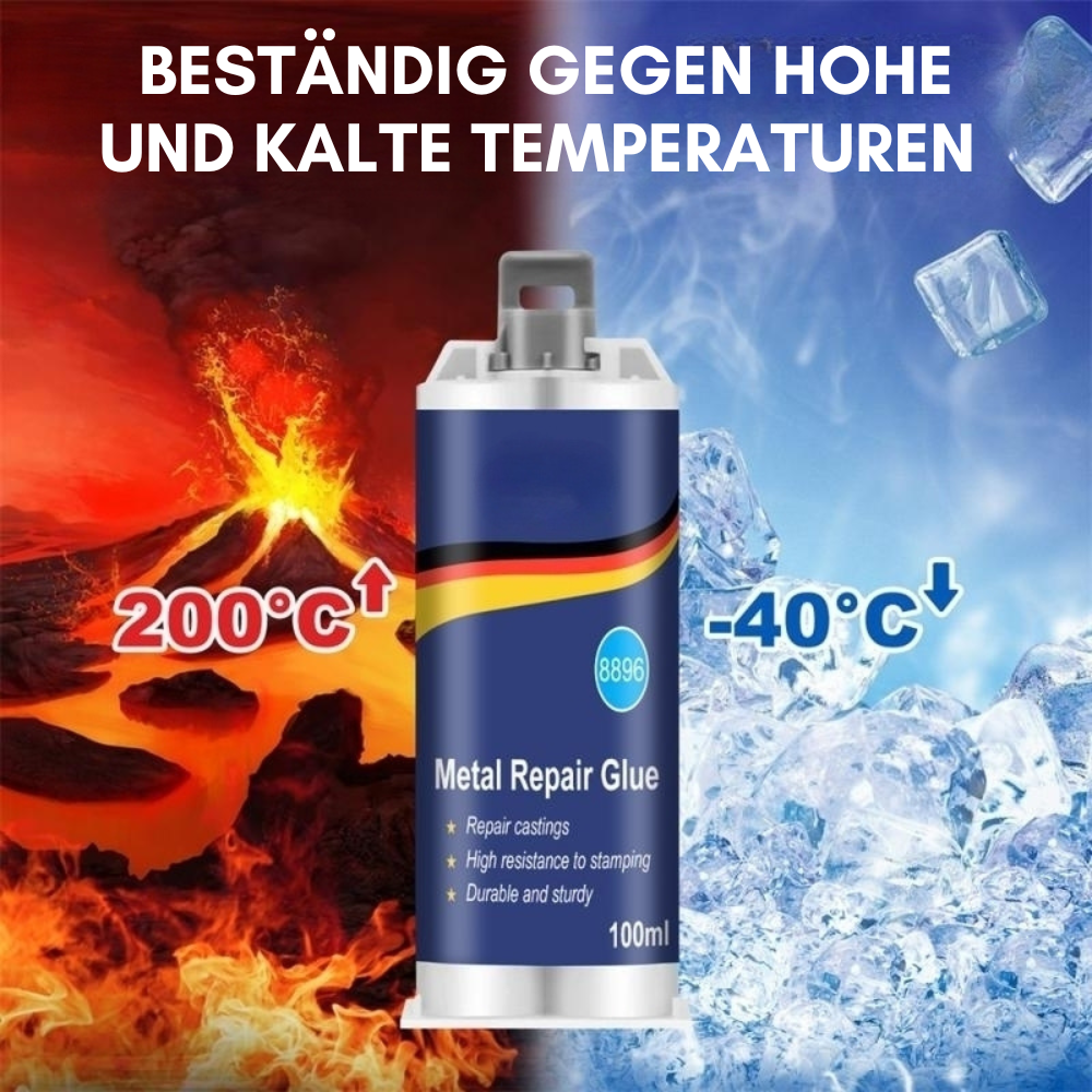 VierraSol | Adhesivo de Reparación de Metal de Alto Rendimiento | Adhesivo Industrial para Hierro Fundido, Acero y Aluminio | Resistente al Calor y al Agua | Kit de Reparación de Metal Líquido de 100ml | Plata