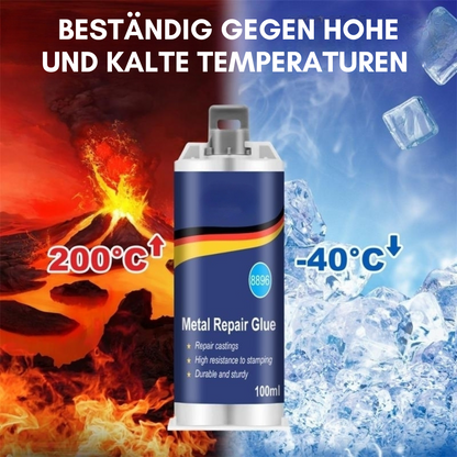 VierraSol | Adhesivo de Reparación de Metal de Alto Rendimiento | Adhesivo Industrial para Hierro Fundido, Acero y Aluminio | Resistente al Calor y al Agua | Kit de Reparación de Metal Líquido de 100ml | Plata