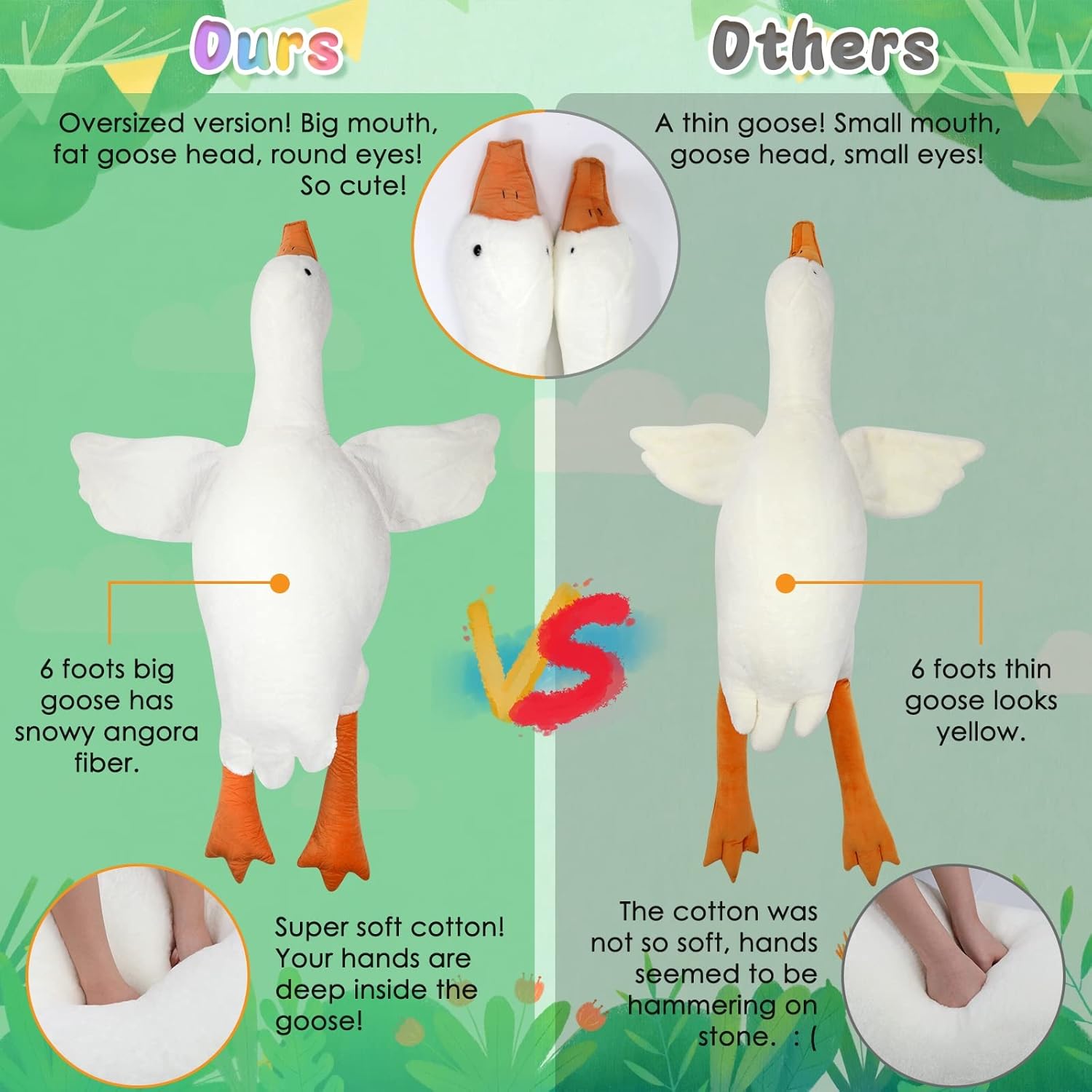 VierraSol | Adorable Giant Goose Plush – Juguete de Peluche en Múltiples Tamaños