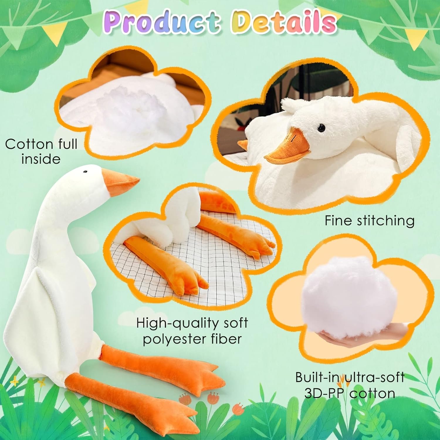VierraSol | Adorable Giant Goose Plush – Juguete de Peluche en Múltiples Tamaños