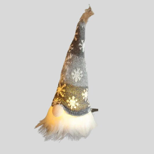 VierraSol | Adorno de Gnomo LED con Sombrero de Copo de Nieve