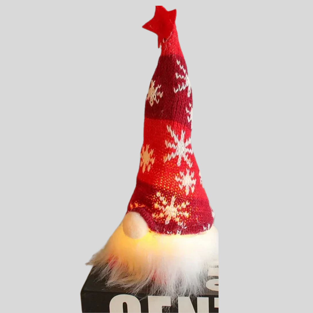 VierraSol | Adorno de Gnomo LED con Sombrero de Copo de Nieve