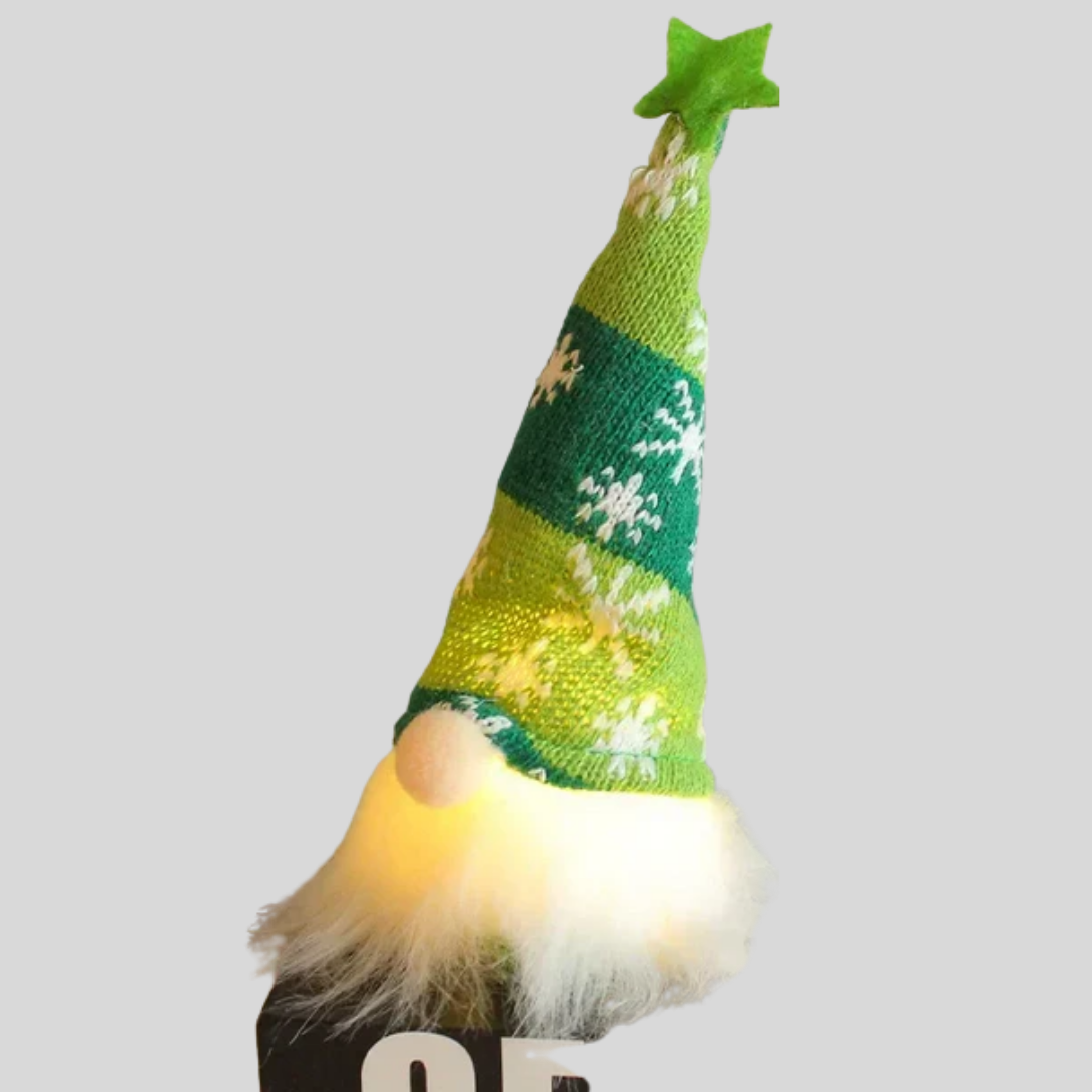 VierraSol | Adorno Navideño de Gnomo LED con Sombrero de Copo de Nieve