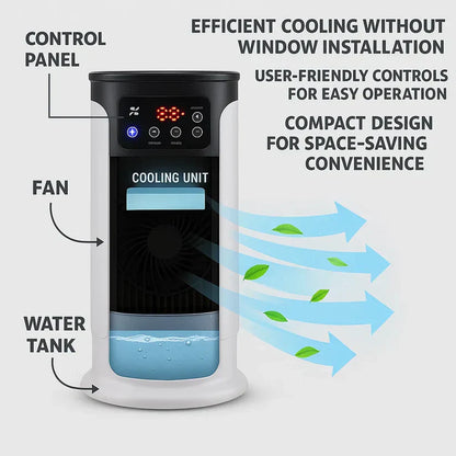 VierraSol | Aire Acondicionado Portátil | Sin Ventanas, Eficiente Energéticamente y Ideal para Uso en Oficina en Casa y Residencias Universitarias