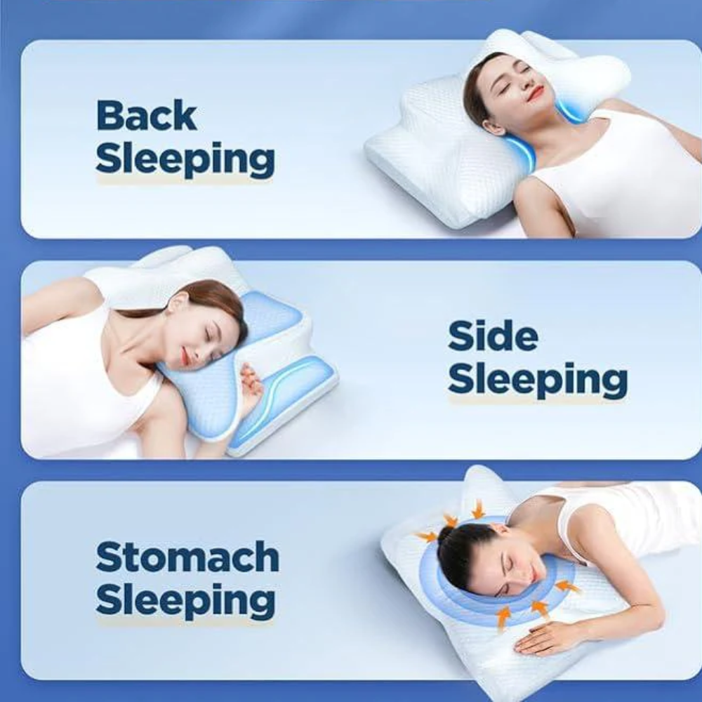 VierraSol | Almohada Antisnore | Soporte Ergonómico para Cuello y Cabeza | Blanca