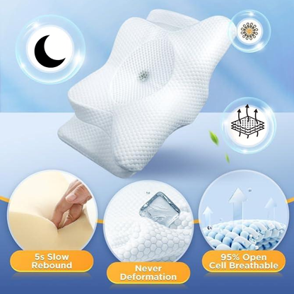 VierraSol | Almohada Antisnore | Soporte Ergonómico para Cuello y Cabeza | Blanca