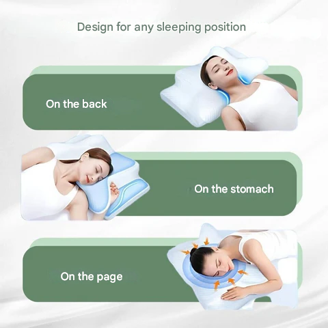 VierraSol | Almohada Ortopédica | Soporte Ergonómico para Cuello y Espalda | Espuma Viscoelástica