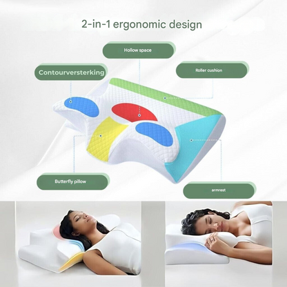 VierraSol | Almohada Ortopédica | Soporte Ergonómico para Cuello y Espalda | Espuma Viscoelástica