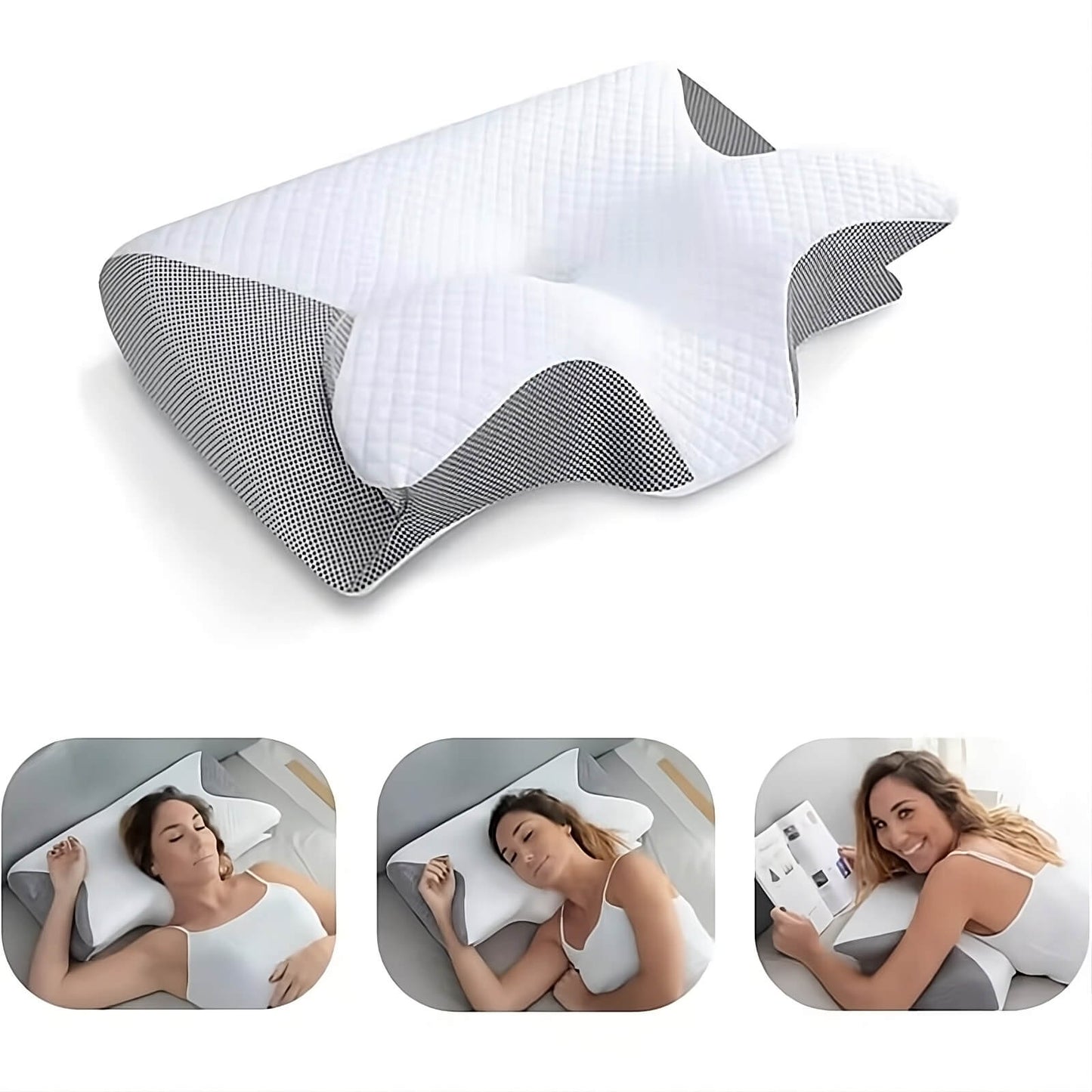 VierraSol | Almohada Ortopédica | Soporte Ergonómico para Cuello y Espalda | Espuma Viscoelástica