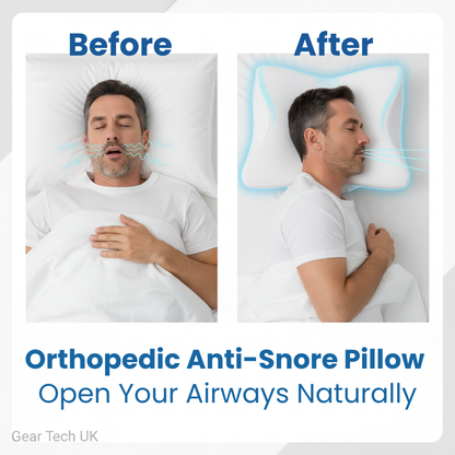 VierraSol | Almohada para Apnea del Sueño y Alivio de Ronquidos – Almohada Ergonómica de Espuma Viscoelástica Antironquidos para Mejorar la Respiración y Soporte para un Sueño Profundo