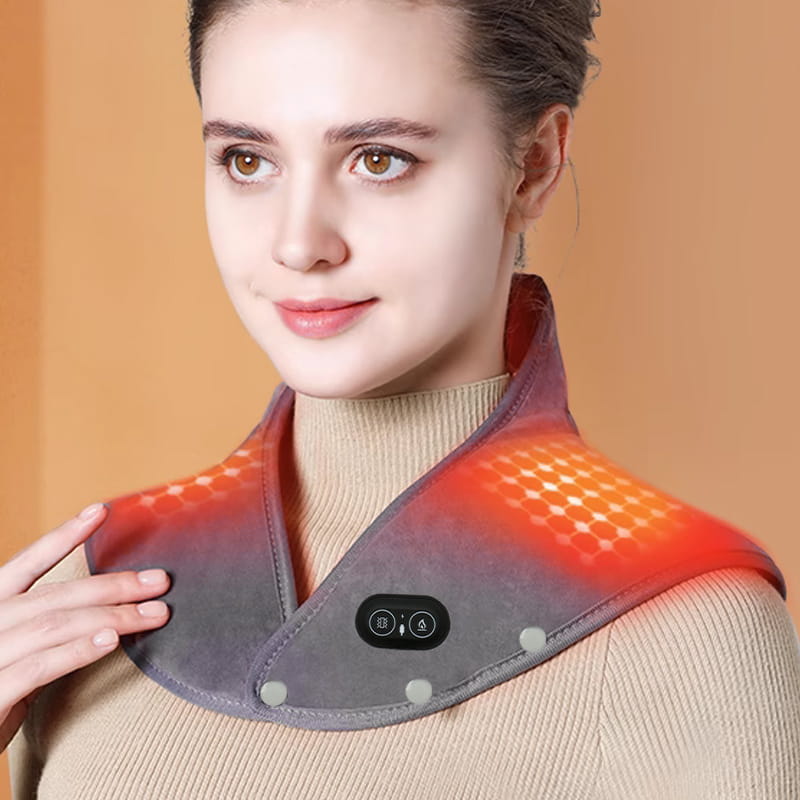 VierraSol | Almohadilla eléctrica para el cuello y los hombros con vibración