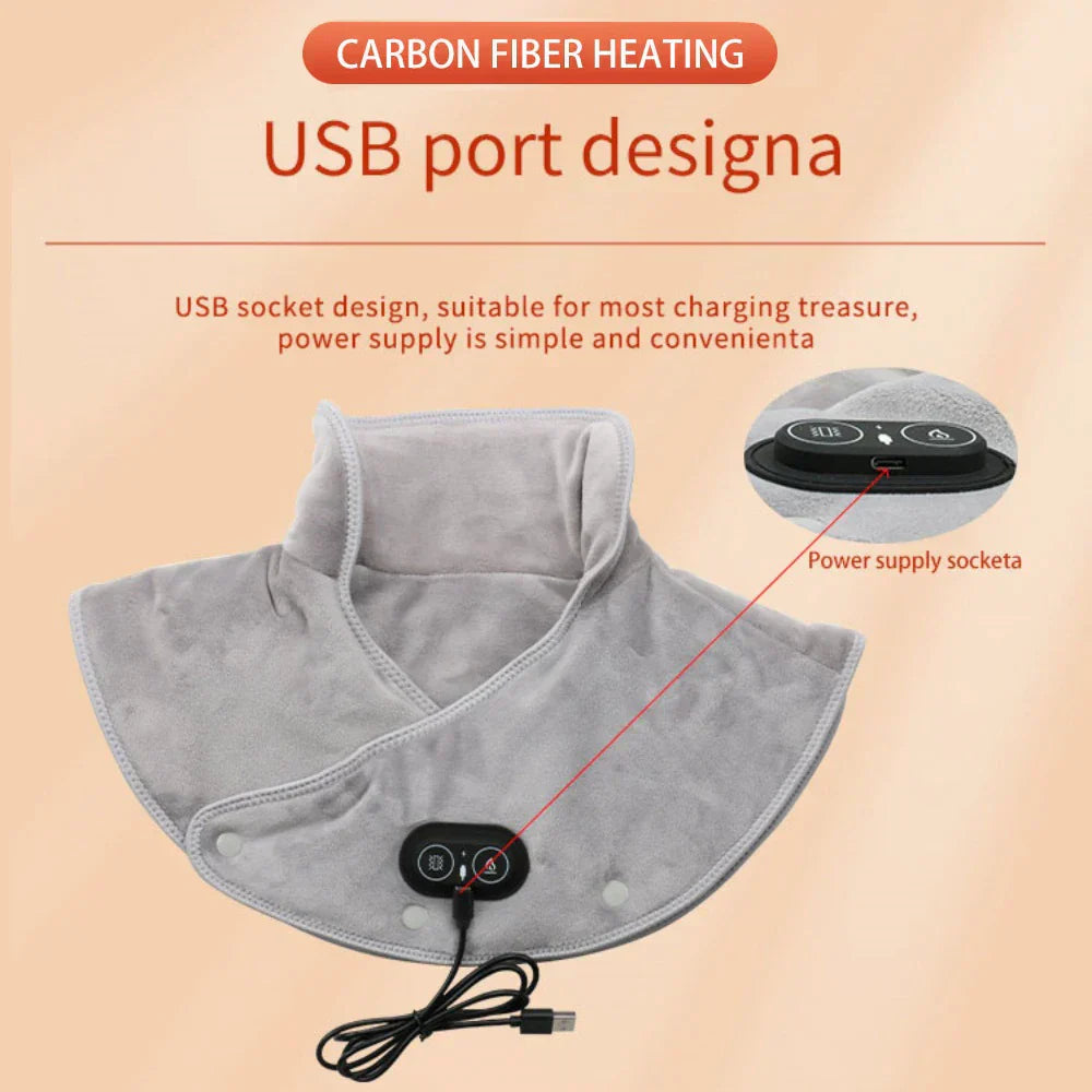 VierraSol | Almohadilla Térmica USB para Cuello y Hombros con Vibración