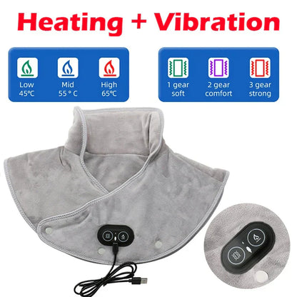 VierraSol | Almohadilla Térmica USB para Cuello y Hombros con Vibración