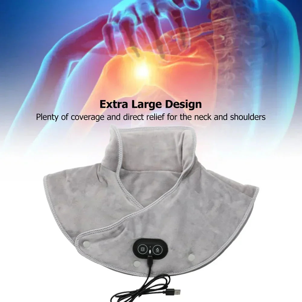 VierraSol | Almohadilla Térmica USB para Cuello y Hombros con Vibración