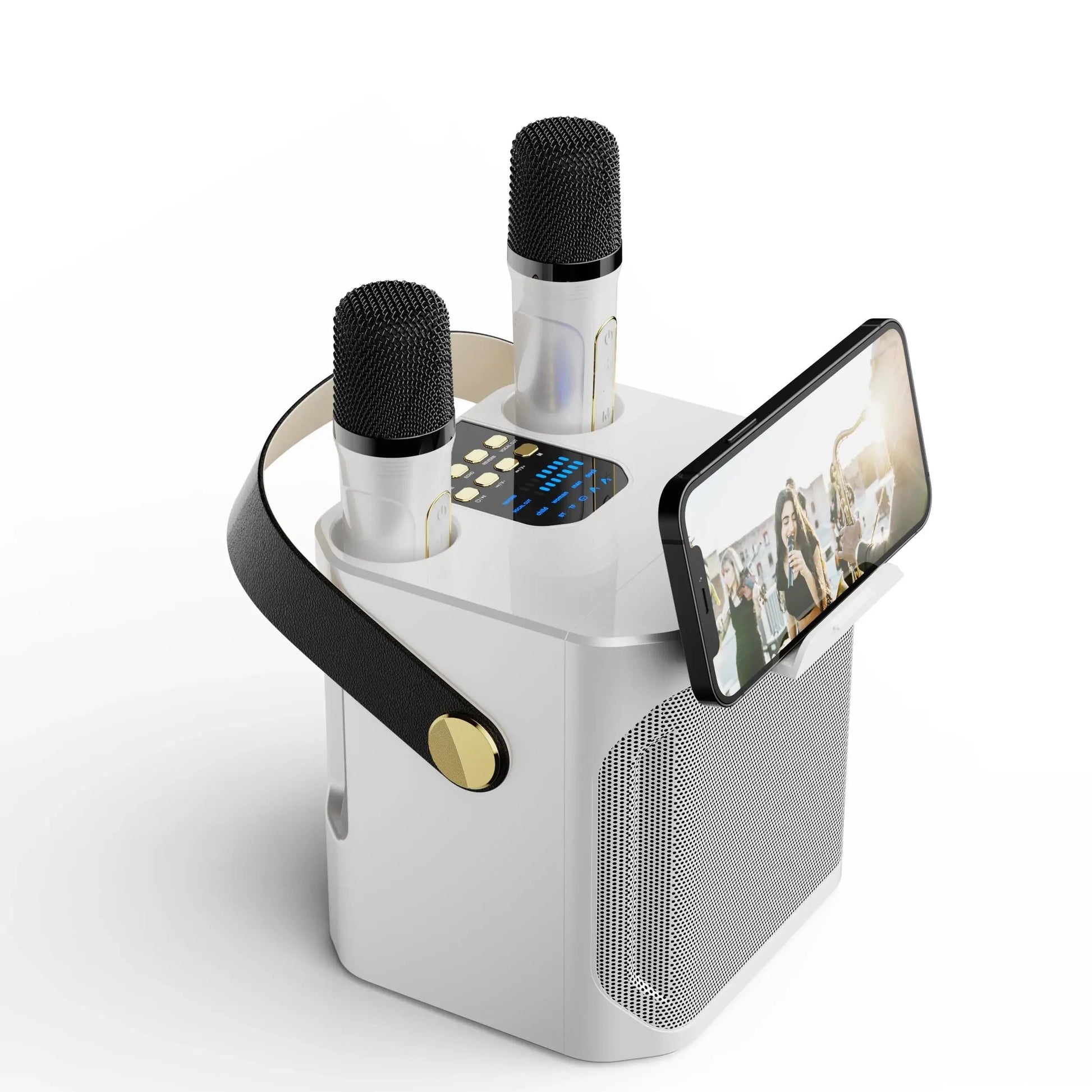 VierraSol | Altavoz Bluetooth de Karaoke – Subwoofer Inalámbrico Surround de 360° con Duales Micrófonos