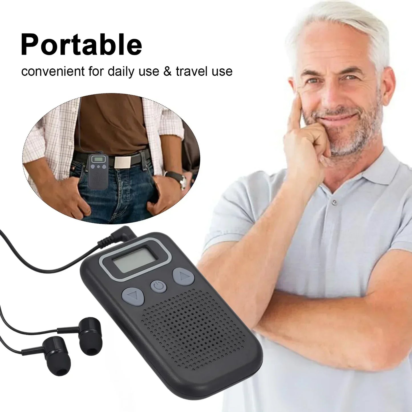 VierraSol | Amplificador de Sonido para Audífonos – Mejora Auditiva Intraauricular a Pilas con Auriculares para Personas Mayores y Adultos