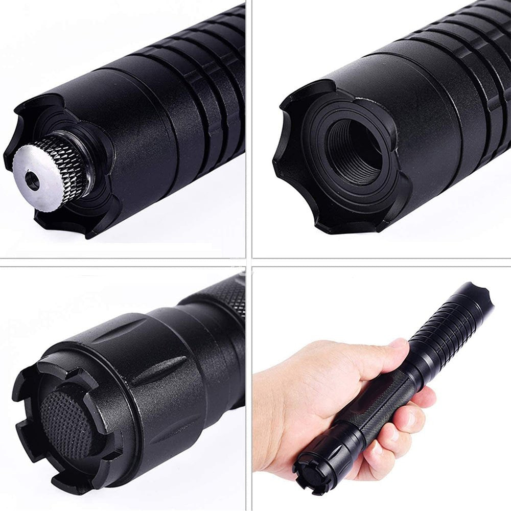 VierraSol | Antorcha Láser de Haz Azul | Salida Óptica de Alta Intensidad de 450nm | Alcance Táctico de 5000m+ | Chasis de Aluminio con Enfoque Ajustable | Linterna Capaz de Ignición Térmica