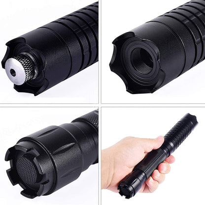 VierraSol | Antorcha Láser de Haz Azul | Salida Óptica de Alta Intensidad de 450nm | Alcance Táctico de 5000m+ | Chasis de Aluminio con Enfoque Ajustable | Linterna Capaz de Ignición Térmica