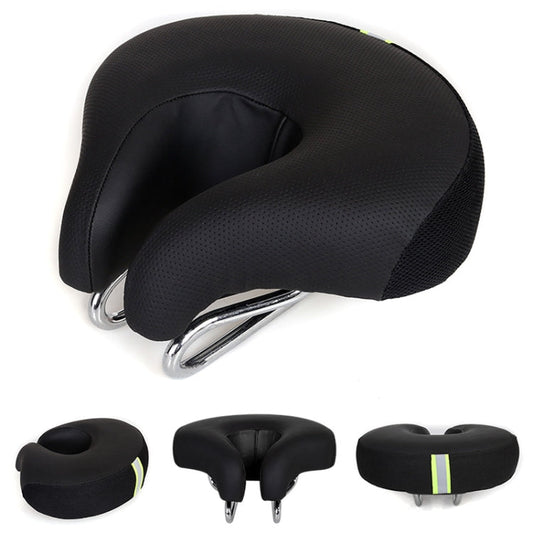 VierraSol | Asiento de Bicicleta Sin Nariz para Montaña con Almohadilla Gruesa y Suave (Negro)