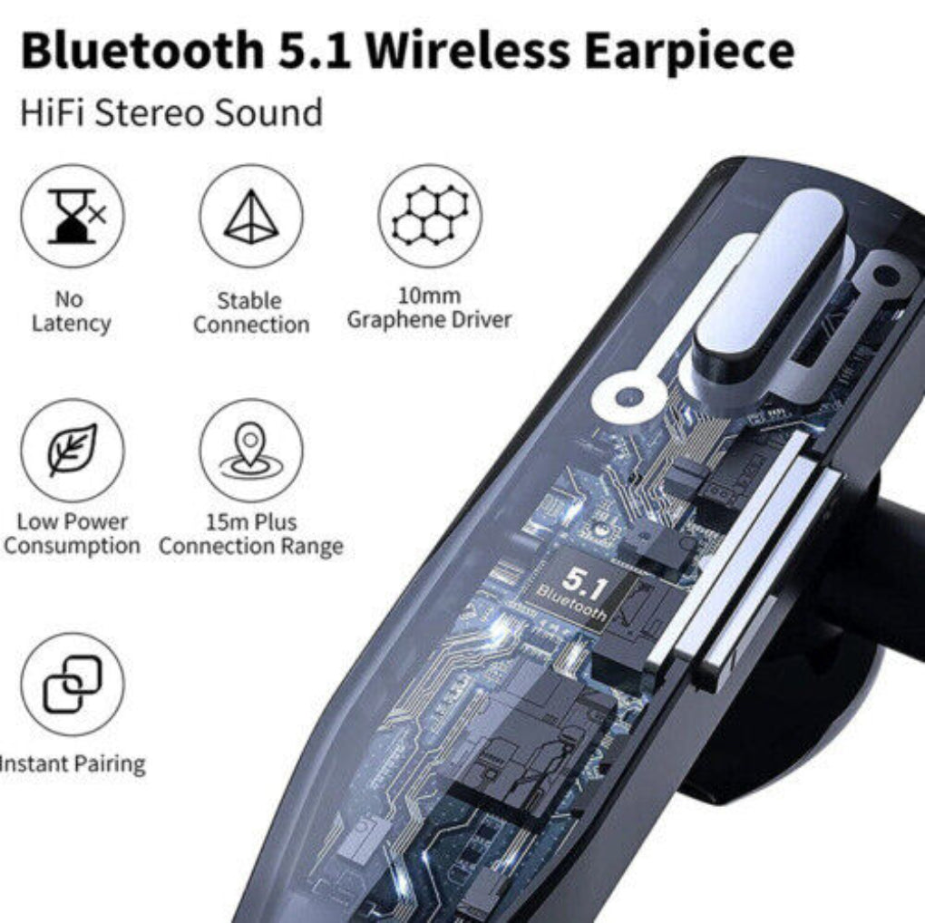 VierraSol | Auricular Bluetooth para Hombre con Cancelación de Ruido