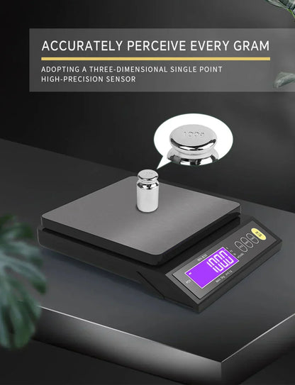 VierraSol | Balanza de cocina electrónica digital de 5 kg/0.1 g y 10 kg/1 g, pantalla LCD, herramienta de acero inoxidable completamente impermeable para hornear