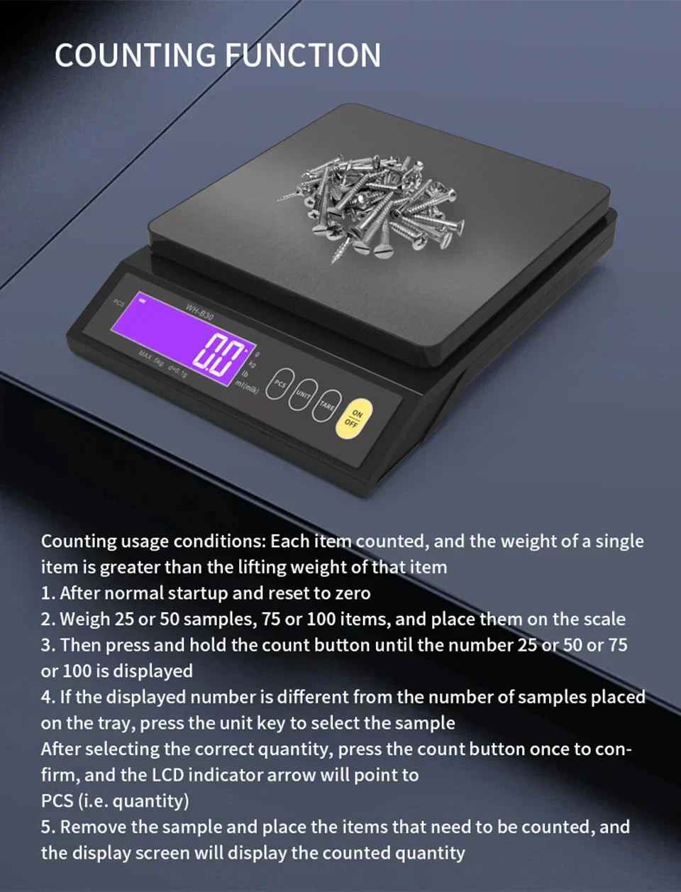 VierraSol | Balanza de cocina electrónica digital de 5 kg/0.1 g y 10 kg/1 g, pantalla LCD, herramienta de acero inoxidable completamente impermeable para hornear