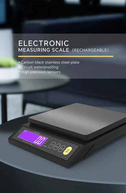 VierraSol | Balanza de cocina electrónica digital de 5 kg/0.1 g y 10 kg/1 g, pantalla LCD, herramienta de acero inoxidable completamente impermeable para hornear