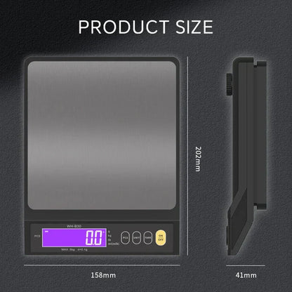 VierraSol | Balanza de cocina electrónica digital de 5 kg/0.1 g y 10 kg/1 g, pantalla LCD, herramienta de acero inoxidable completamente impermeable para hornear