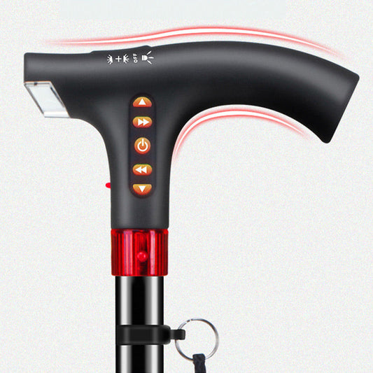 VierraSol | Bastón Inteligente | Luz LED Radio Alarma de Emergencia | Ajustable