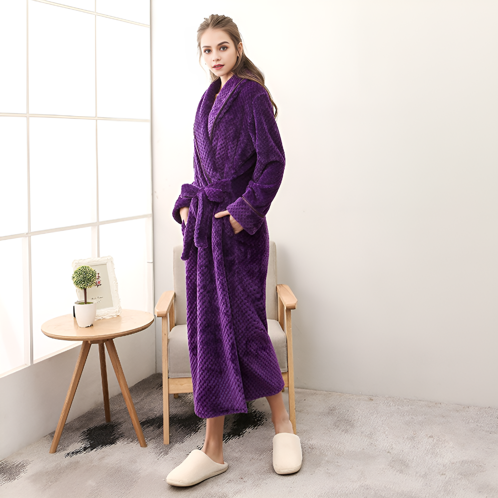VierraSol | Bata de Baño de Felpa con Capucha para Mujeres
