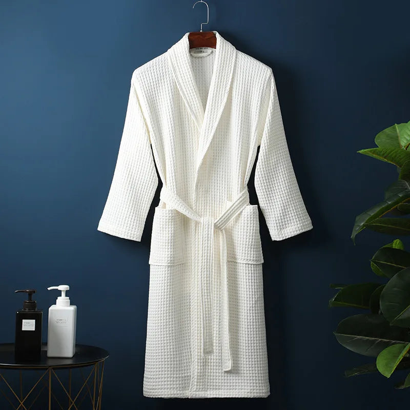 VierraSol | Bata de baño Premium CozyCotton hecha de algodón | Suave y transpirable | Perfecta para hombres y mujeres | Con bolsillos
