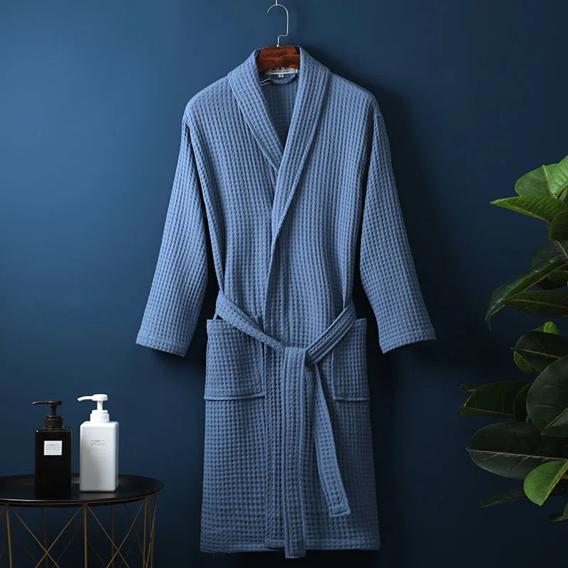 VierraSol | Bata de baño Premium CozyCotton hecha de algodón | Suave y transpirable | Perfecta para hombres y mujeres | Con bolsillos